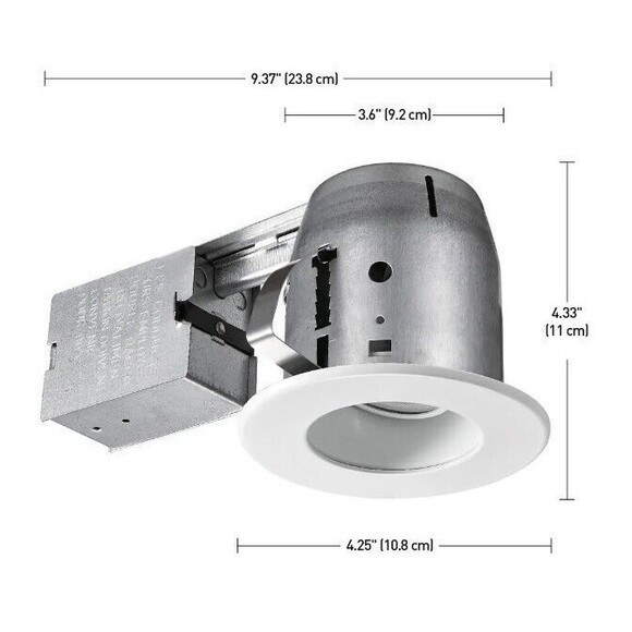 Globe Commercial Electric 4" LED Recessed Lighting Kit, Directional, Glare ctrl - Picture 4 of 5